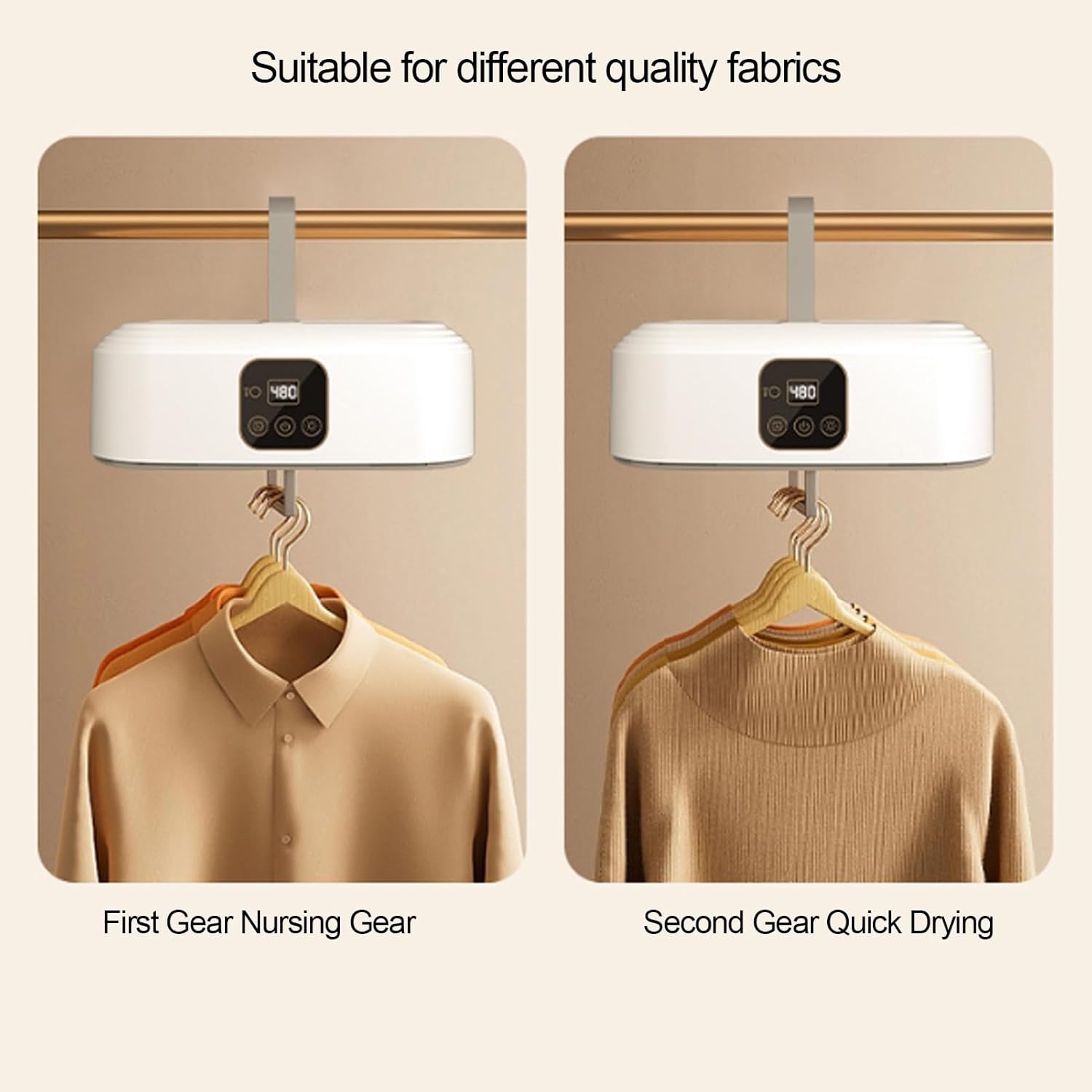 Portable Clothes Dryer, 600W Digital Display Foldable Electric Drying Machine Hanging Clothes Dryer Portable Dryer with 55-60°C Thermostatic Drying for Apartment Dorm RV Travel