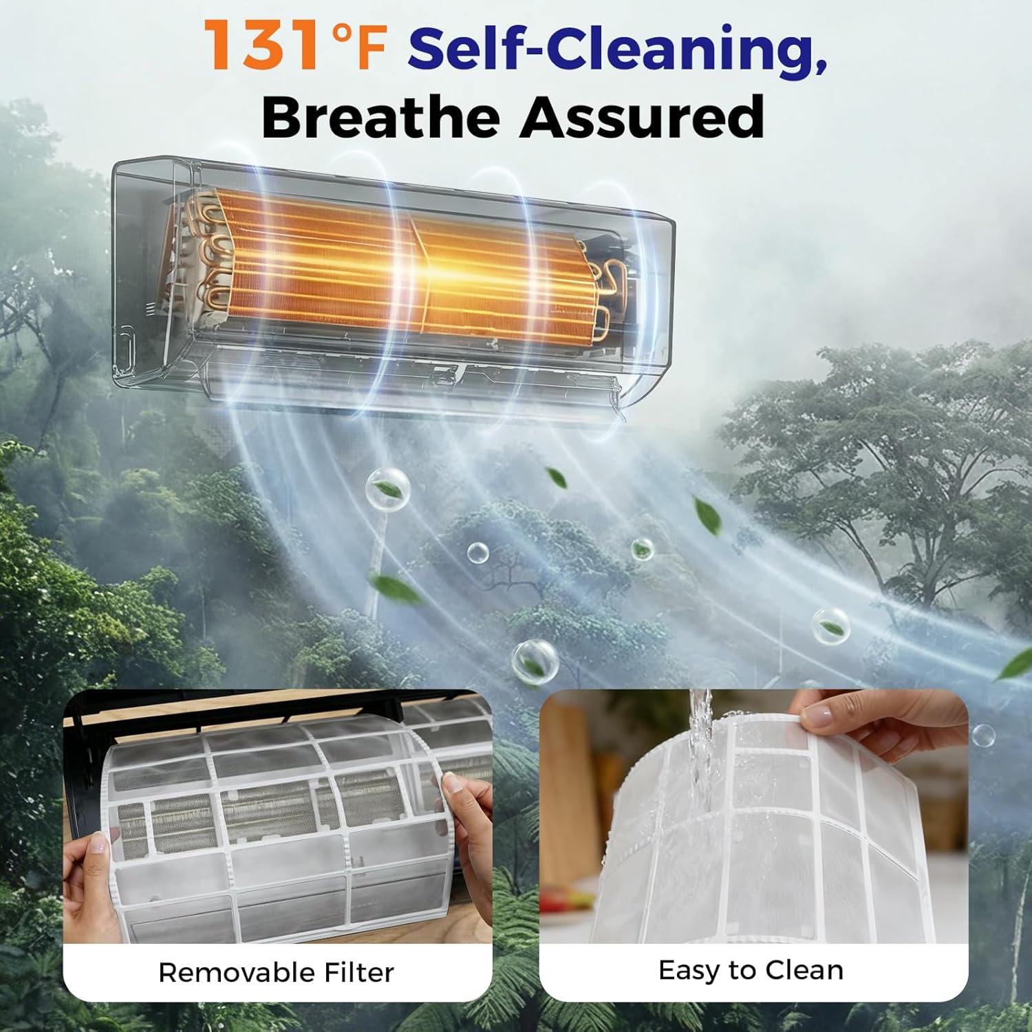 Mini Split Air Conditioner - 12000 BTU Ductless Mini Split Ac/Heating System, 115V 20 SEER2 Wifi Enabled Inverter, Split AC Unit with Precharged Heat Pump, 750Sq. Ft, R454B with Installation Kit