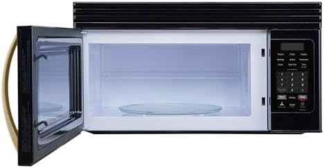 FORNO Scalo 30-Inch Over-the-Range Microwave, 1.6 cu.ft – White Finish with Antique Brass Accents – 300 CFM Ventilation, Touch Control Panel, LED Interior Lighting – FOTR3007-30BLK