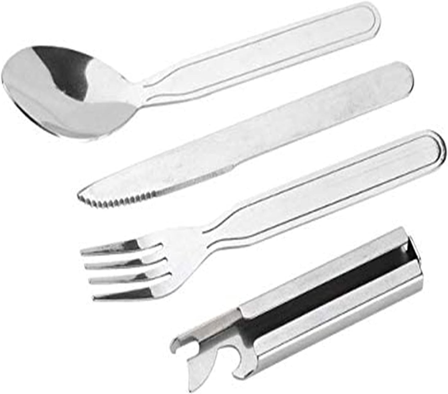 4 PCS Portable Tableware Outdoor Picnic Utensils Set Stainless Steel Spoon Fork Knife Dinnerware for Camping Cooking