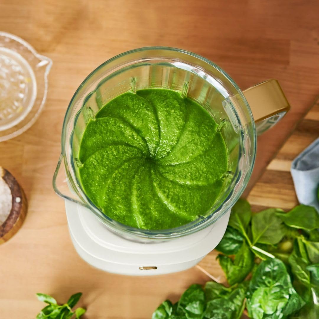 PowerExact High-Performance Blender System with Touch Controls, Multiple Speed Settings, Sleek Design, Ideal for Smoothies, Shakes, and Hot Soups - White Icing