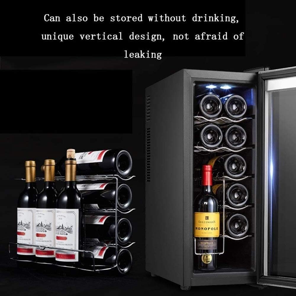Bottle Wine Cooler/Cabinet Beverage Refrigerator Red & White Wine Cellar Adjust Temperature Beer Counter Top Bar Fridge Quiet Operation Compressor Freestanding Black