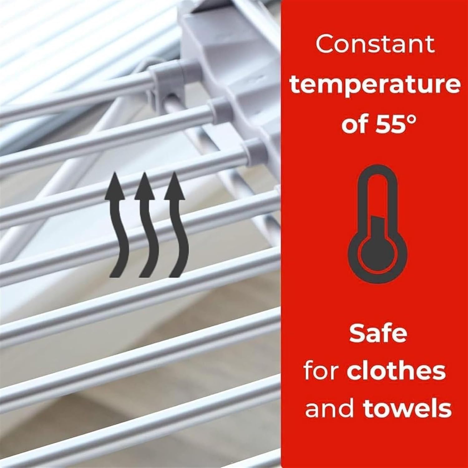 Foldable Clothes Airer, Laundry Drying Rack with 2 Side Wings, Folding Clothes Dryer Airer, 15kg Load Bearing, Standing Heating Clothes Horse