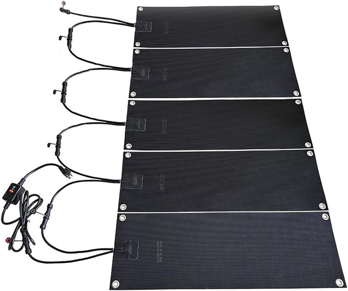 Snow Melting Mat for Winter Entrances,5 Pieces 10x48 inch Non-Slip Heated Snow and Ice Heated Pad,Rubber Snow Melting Walkway Mat,Winter Removal and Ice Melt Products