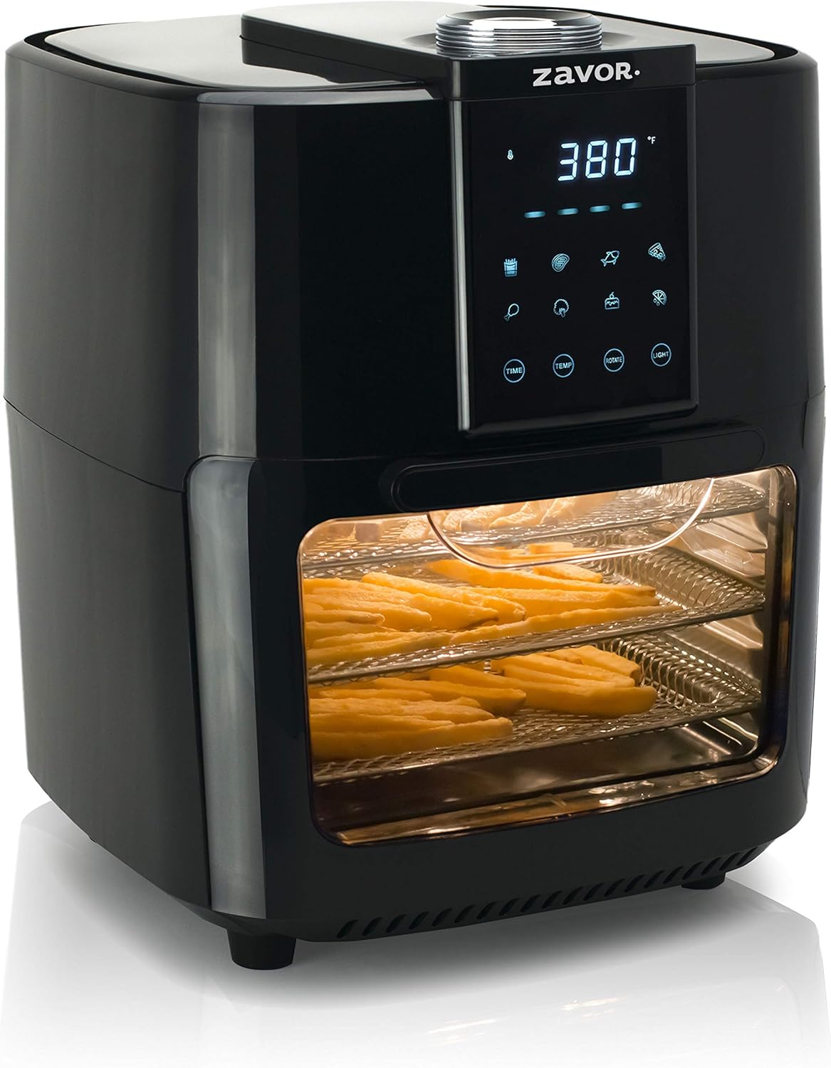 Zavor Crunch 12 Qt Air Fryer Dehydrator Combo with Rotisserie, Toaster Oven, Grill, Roaster & Convection Oven Functions | 8 Presets, Large Capacity, Accessories & Recipe eBook, Black