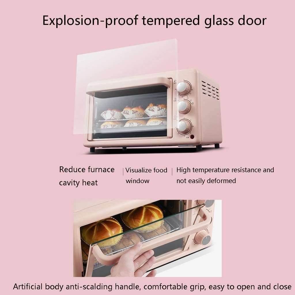 19L Mini Oven Adjustable Temperature 0-240 ℃ and 60 Minutes Timer 3 Heating Modes Home Baking Cake Barbecue Electric Oven Double Baking Position Toughened Glass Door 1200W Commodity Cod Aestheti