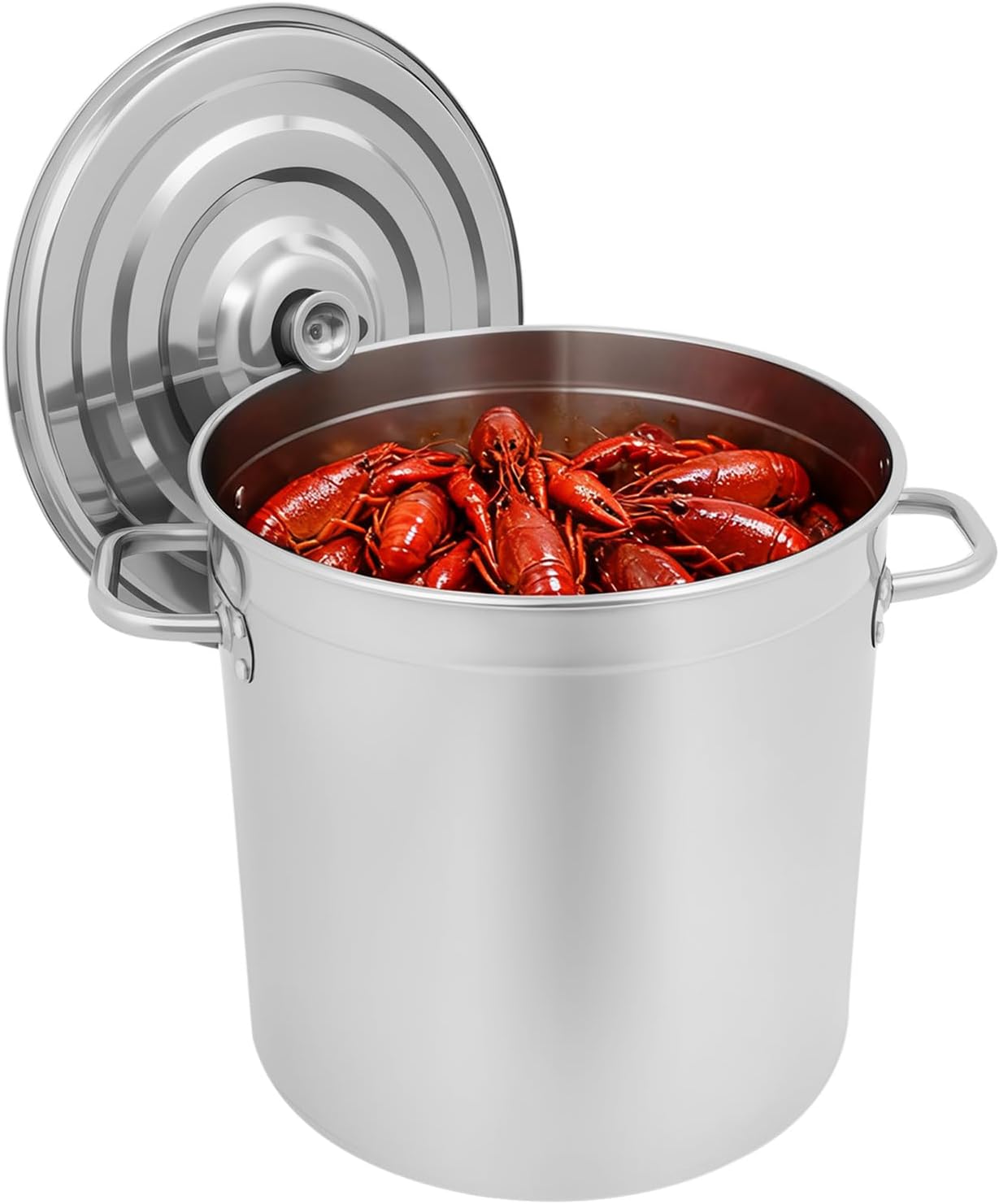 52L/55Qt Turkey Fryer/Stock Pot/Seafood Boil Steamer, Crawfish Boiler with Draining Bucket and Lid,Indoor/Outdoor Cooker for Crab, Shrimp, Lobster,Complete Fryer Kit for Holiday and Seasonal Cooking