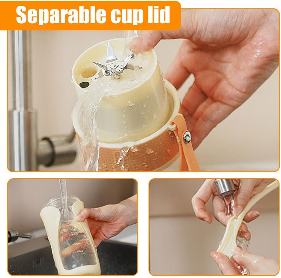 Mini Blender, Portable Fruit Blenders with Straw & Lid, Rechargeable Travel Juice Cup for Smoothies, Shakes, Vegetable