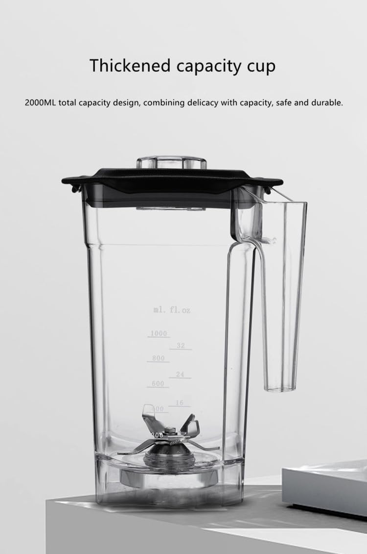 Professional Smoothie Blender, 2200W Commercial Blender, 17000RPM High Speed Blender with 5 Presets and Sound Enclosure, for Kitchen Milk Tea Coffee Dessert Leisure Shop