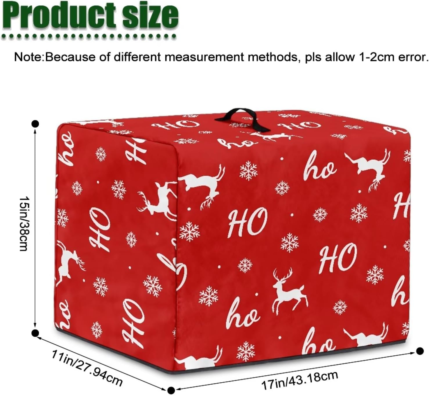 Christmas Elk Blender Cover with Floral Prints – Juicer Dust Cover for Kitchen, Fits Most Small Appliances, Easy to Store & Wash, Stylish Home Decor