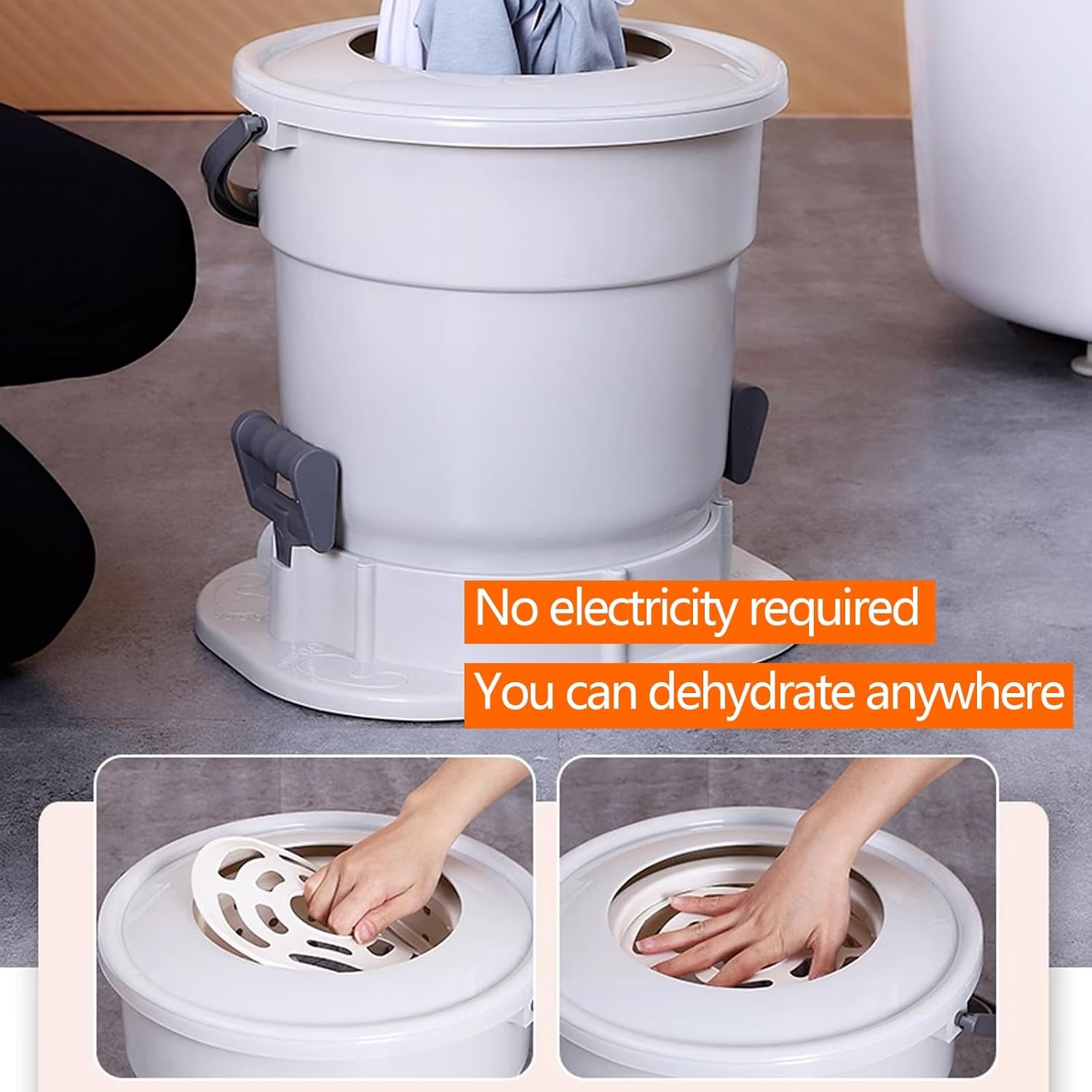 Wringer for Hand Washing Clothes Portable Laundry Wringer for Wet Clothes, Nonelectric Laundry Dryer, Mini Dryer Compact for RV Camping School Apartment Dorm(Brown)