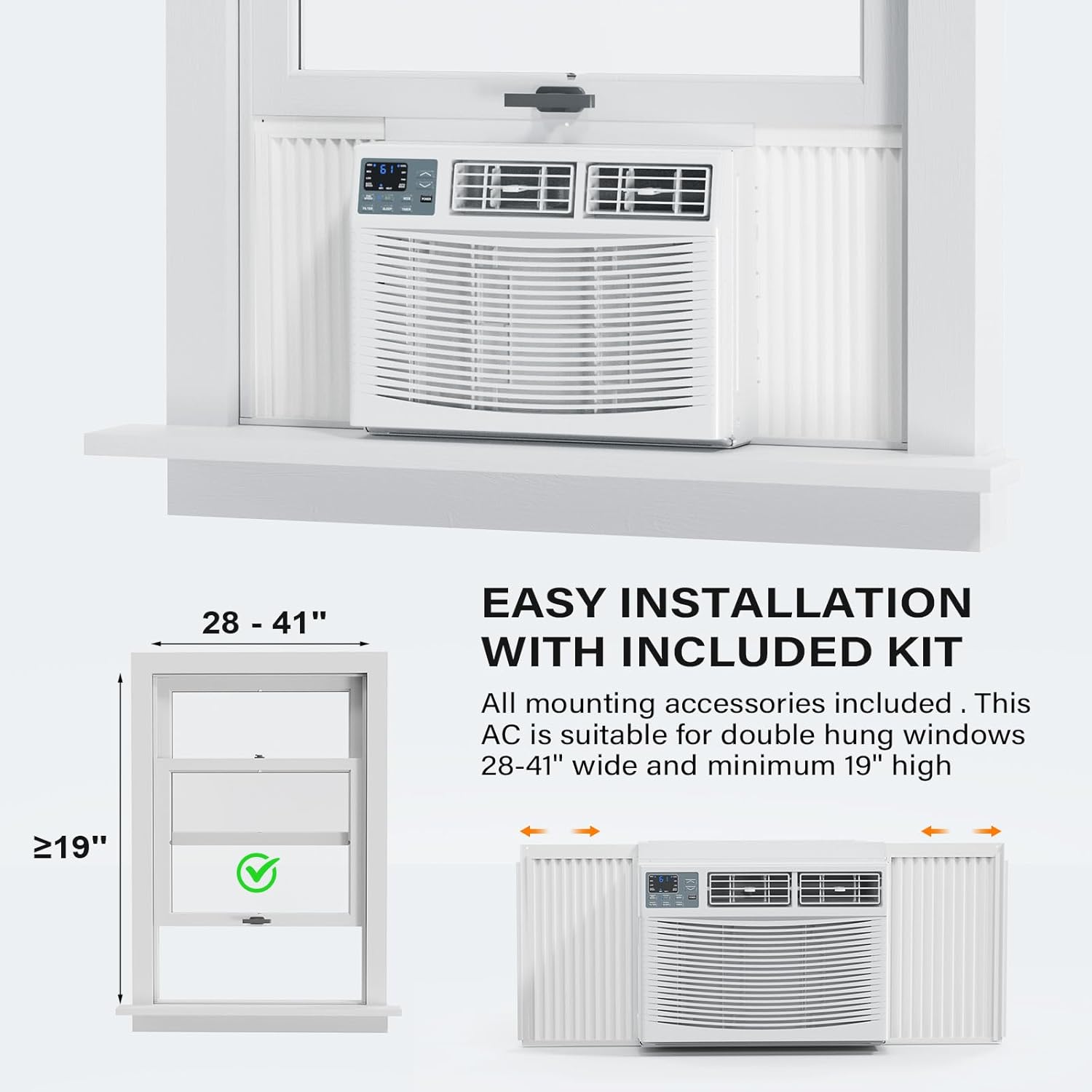 ROVSUN 18000 BTU Window Air Conditioner with Heat, Window AC Unit & Heater Combo with APP & Voice Smart Control, Timer Function & Easy Installation Kit, Work with Alexa/Google Assistant, 208/230V