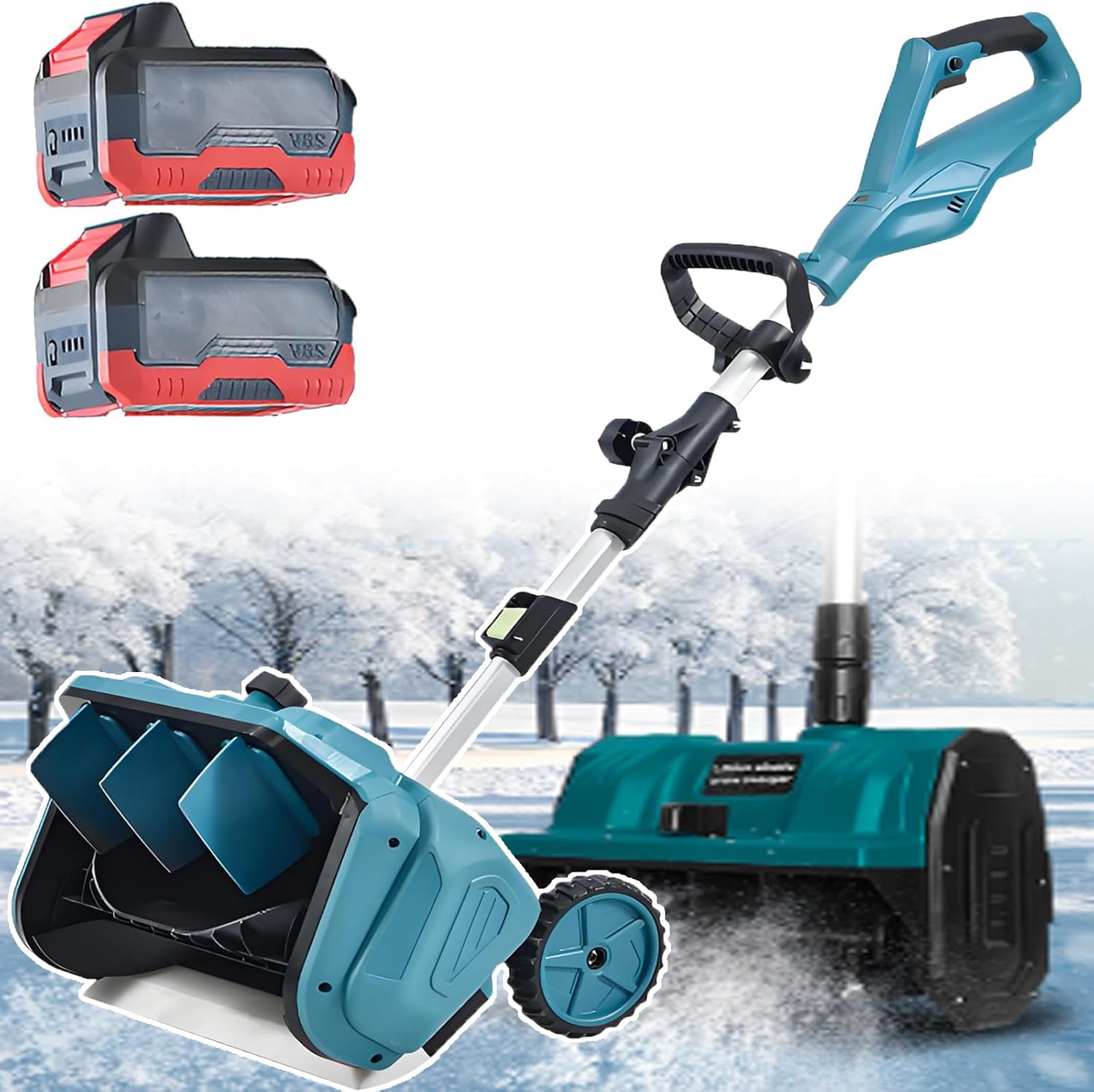 Protbable Cordless E-Snow Shovel,1000W Brushless Snow Blower,4500mAh, Up to 45° Direction Control,Snow Removal Width 40.7cm (16in),Ergonomic Design 2batteries