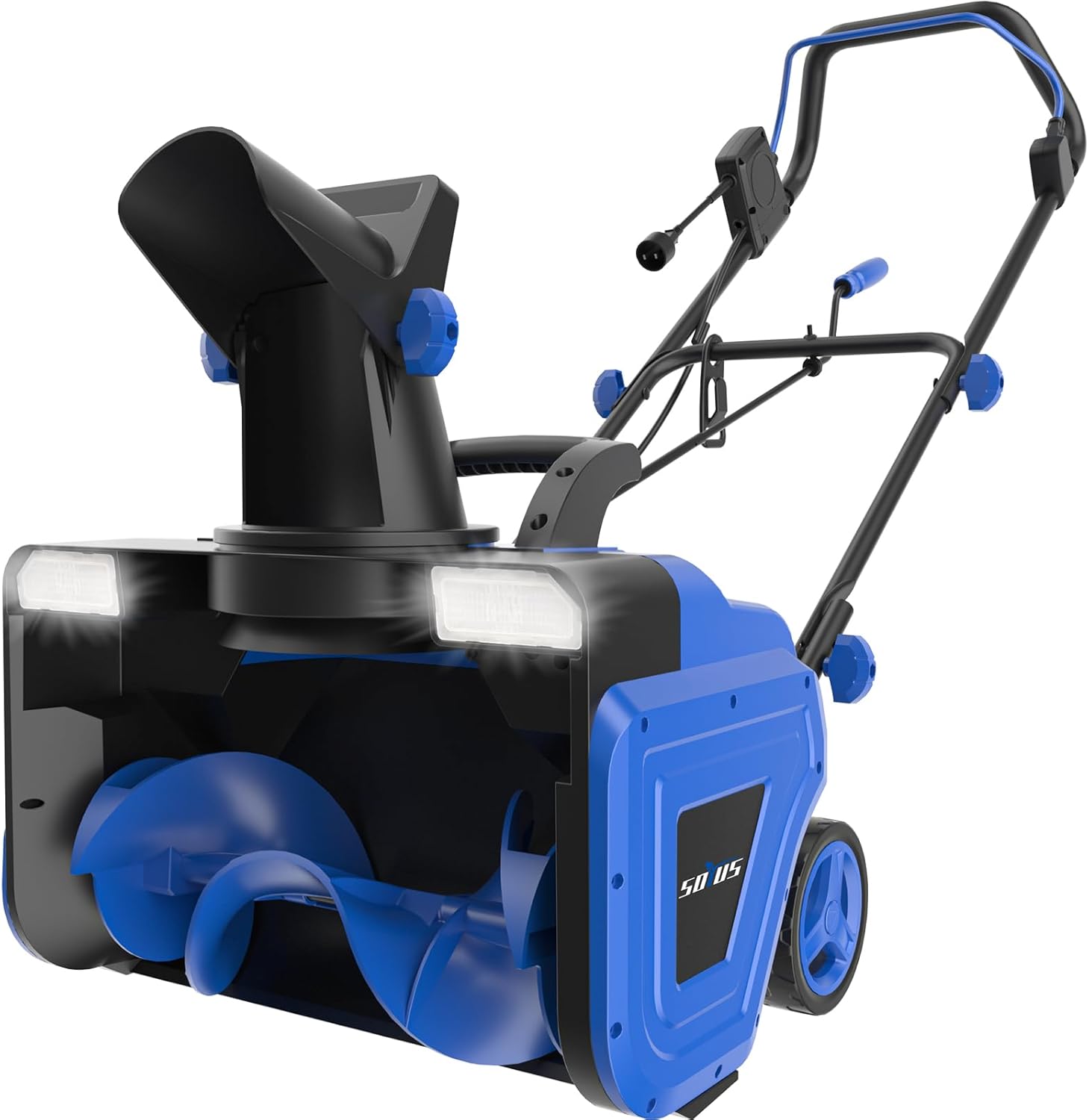 SOYUS Corded Electric Snow Blower - Handles Wet/Heavy Snow, 20-Inch Clearing Path w, Dual LEDs & 180° Chute, 25ft Throw Walk-Behind Snow Thrower for Driveway, Sidewalk, Patio