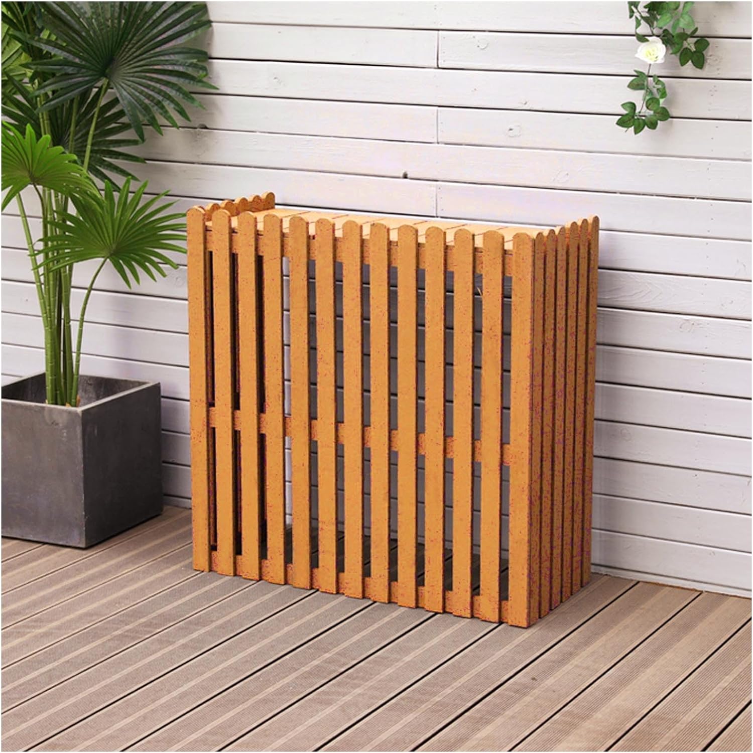 Outdoor Air Conditioner Cover for Outside Units Weatherproof Solid WoAir Conditioner Fence Screen for Outdoor Indoor Hide Privacy Orange Blue Grey White (Color : Orange, Size : 105