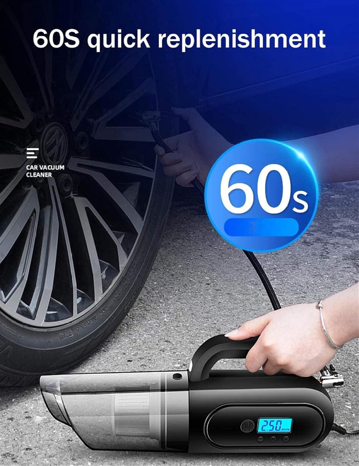 Handheld Vacuum Cleaner, 4Kpa 12V Portable Powerful Cyclonic Suction Hand Vacuum,for Home Pet Hair Car Cleaning