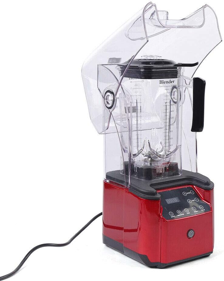Soundproof Blender, 110V 2200W 2.2L Commercial Fruit Juice Smoothie Maker With Shield Quiet Sound Enclosure for Puree, Ice Crush, Shakes and Smoothies (2.2L,2200W)