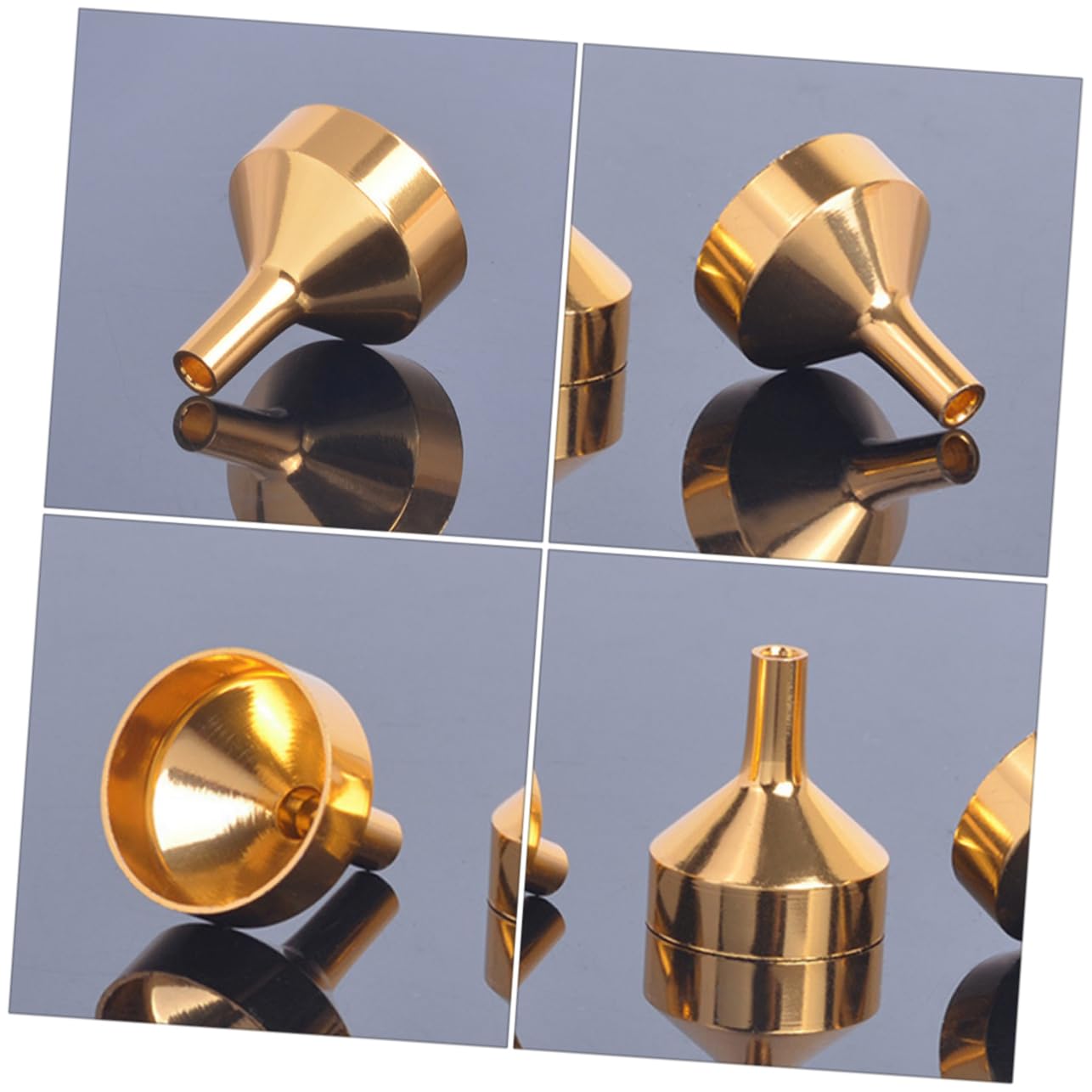 OUNONA 5pcs Mini Metal Funnels for Transferring Essential Oils and Perfumes Pouring Tools for Household and Kitchen Use