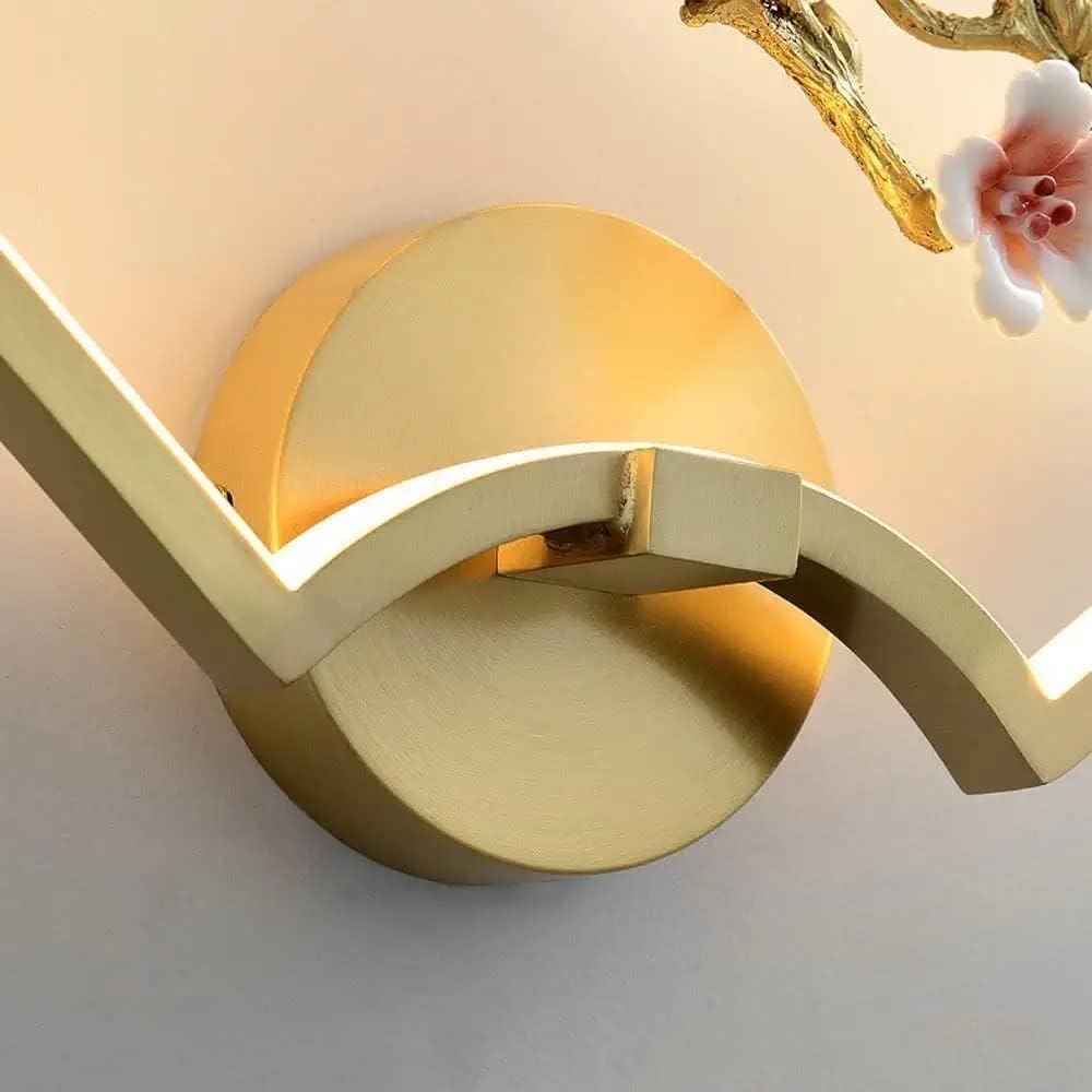 Light Luxury LED Geometric Copper Wall Sconce - Flower Shape Acrylic Shade Compatible with Hallway Kitchen Living Room Bedroom,Household