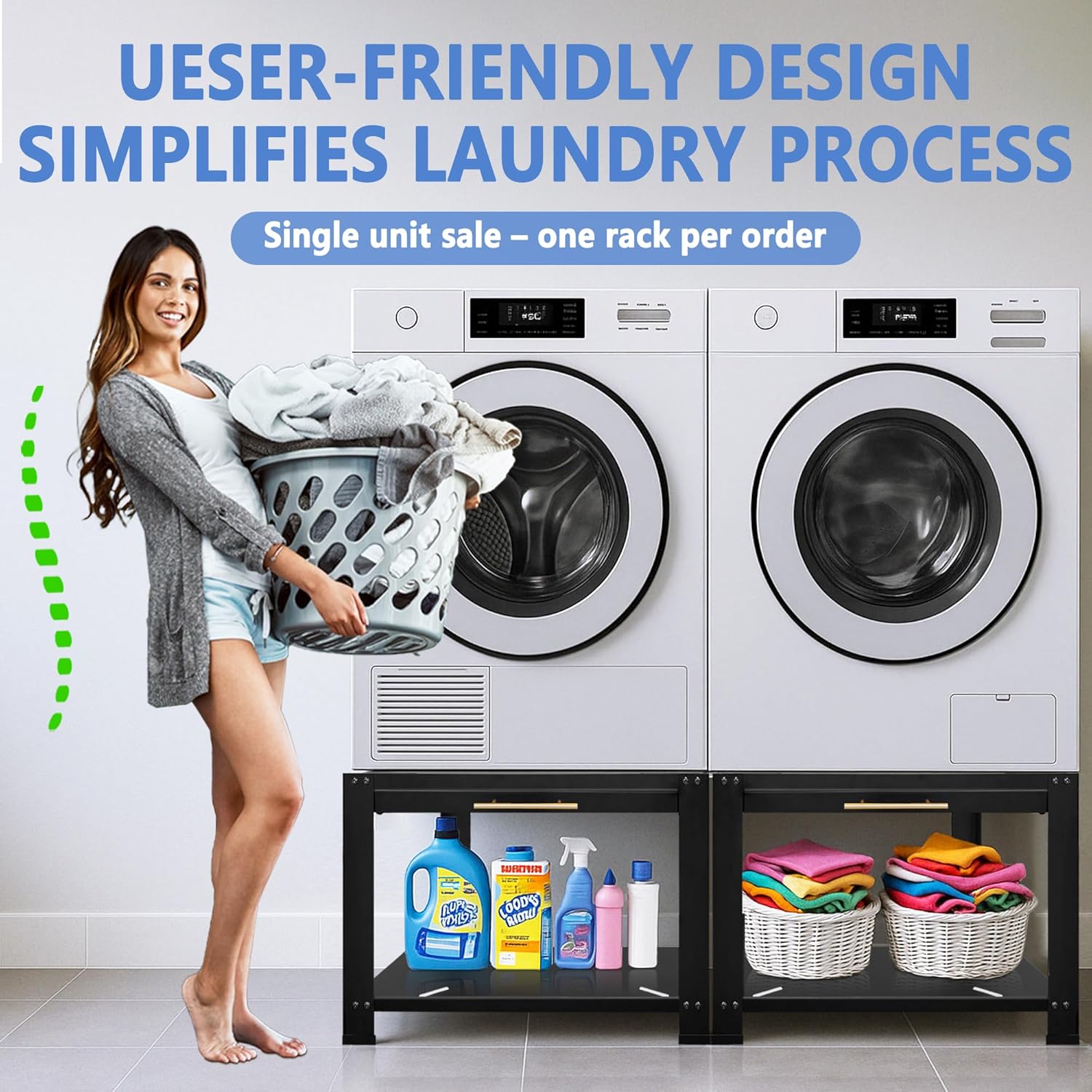 Royxen Washer and Dryer Pedestals Heavy Duty Metal Laundry Pedestal 29