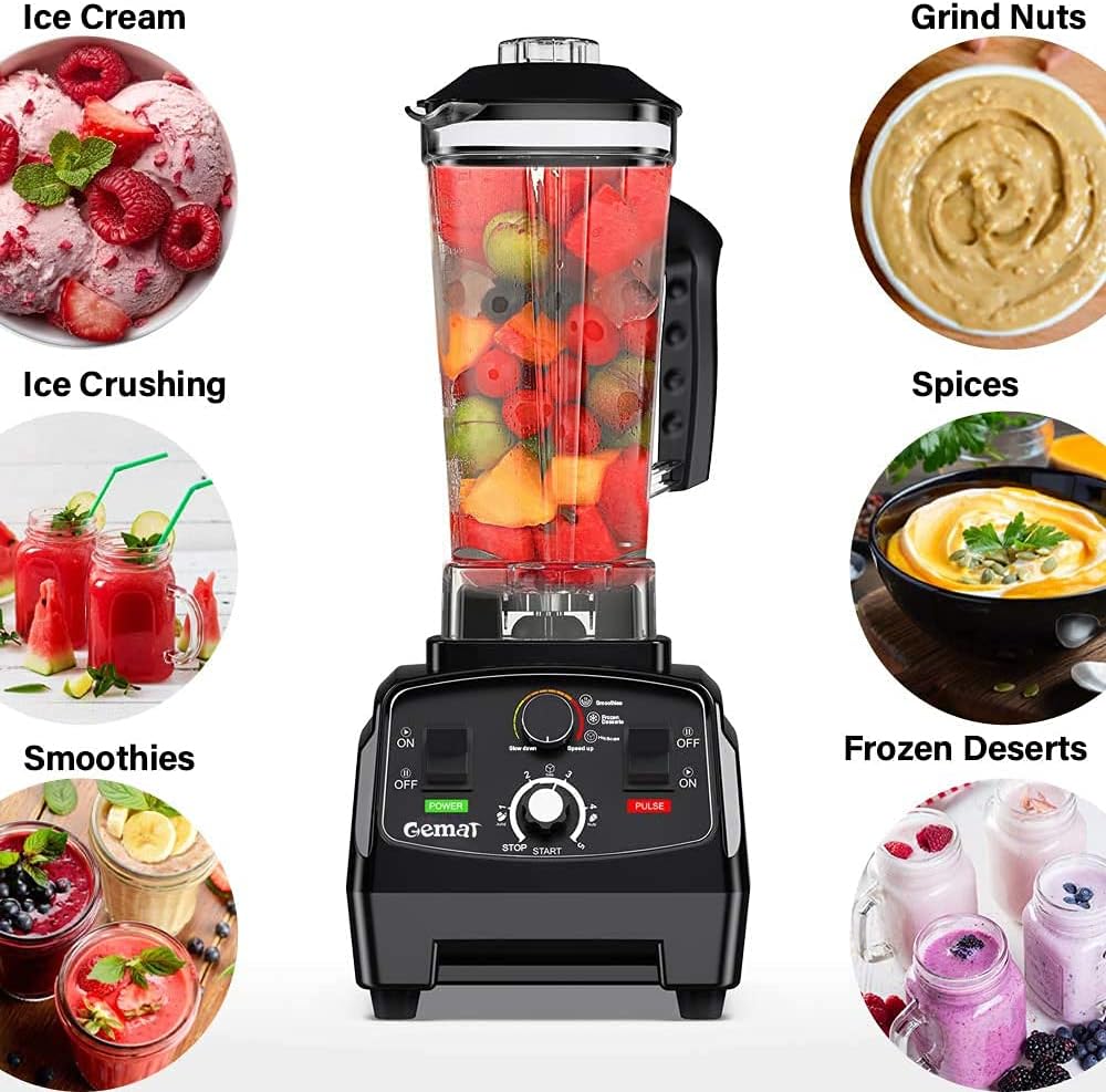 Professional Countertop Blender with 1400-Watt Base, Smoothie Blender,Built-in Timer,High Power Blender 2L Cups for Frozen Drinks,Shakes and Smoothies