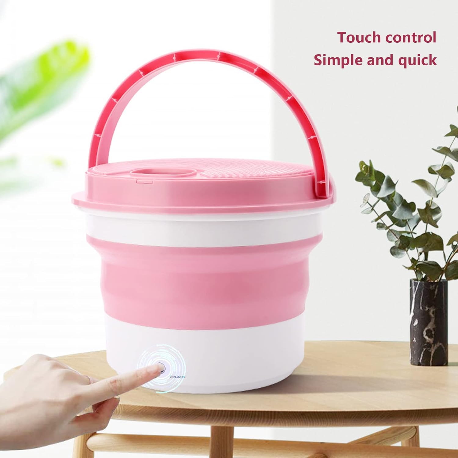 Portable Washing Machine, Ozone Cleaning Underwear Washer Mini Folding Washing Machine Foldable Bucket Washer Compact Laundry Machine for Baby Clothes, Small Items, Camping, Travel(#1)