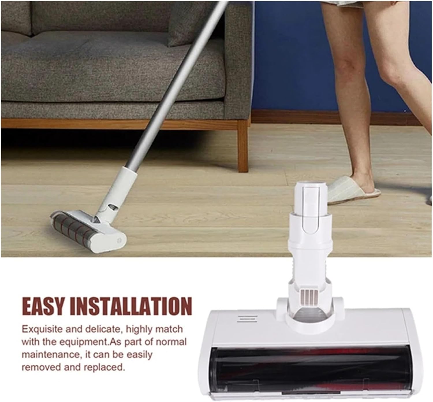 K10/G10/1C，Compatible with Xiaomi，V8/V9B/V9P/G9Compatible with Dreame，Vacuum Cleaner Electric Floor Brush Head LED Light Cleaning Brush