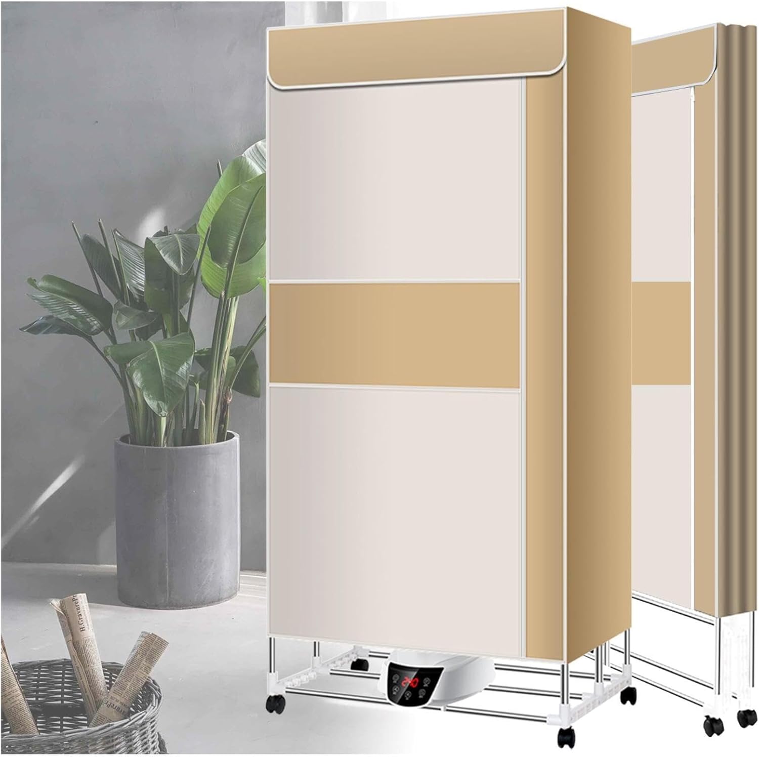 Heated Air Dryers Clothes Indoor, Fast Drying Multi-Speed Heated Air Dryer, Large Space Clothes Drying Rack Haze Weather