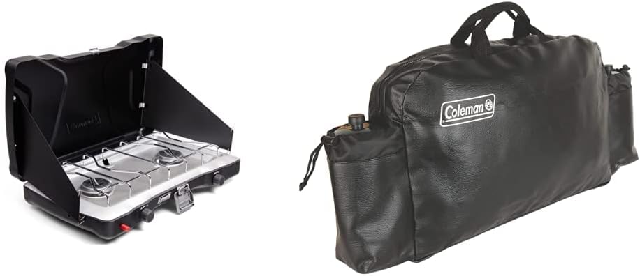 Coleman Triton+—2 Burner Propane Gas Camping Stove & Stove Carry Case, Black, 28