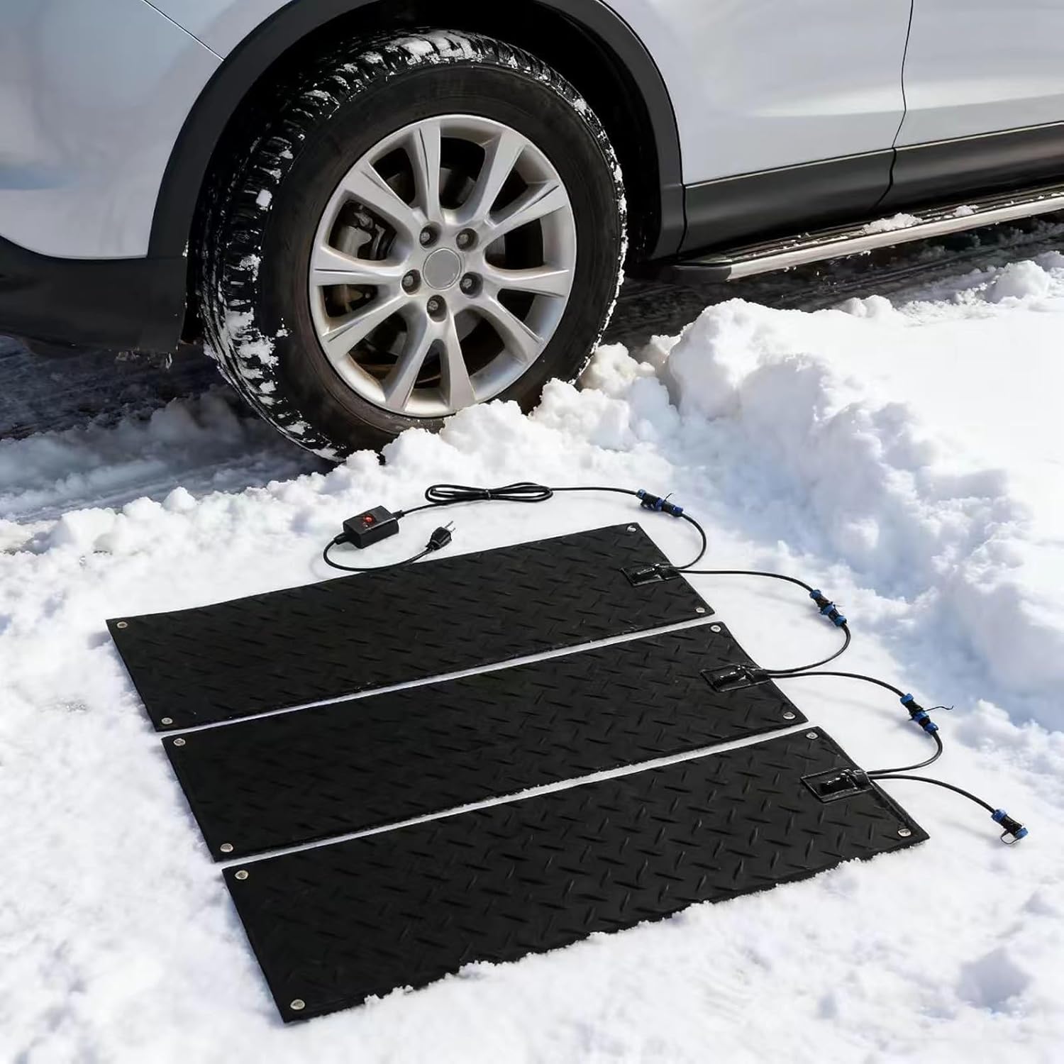 110V electric heating snow-melting pad 10* 30/33.4/48 inches, dedicated heating pad for porches/balconies, an automatic constant-temperature winter snow removal magic tool(10x48in/(25.4x120cm))