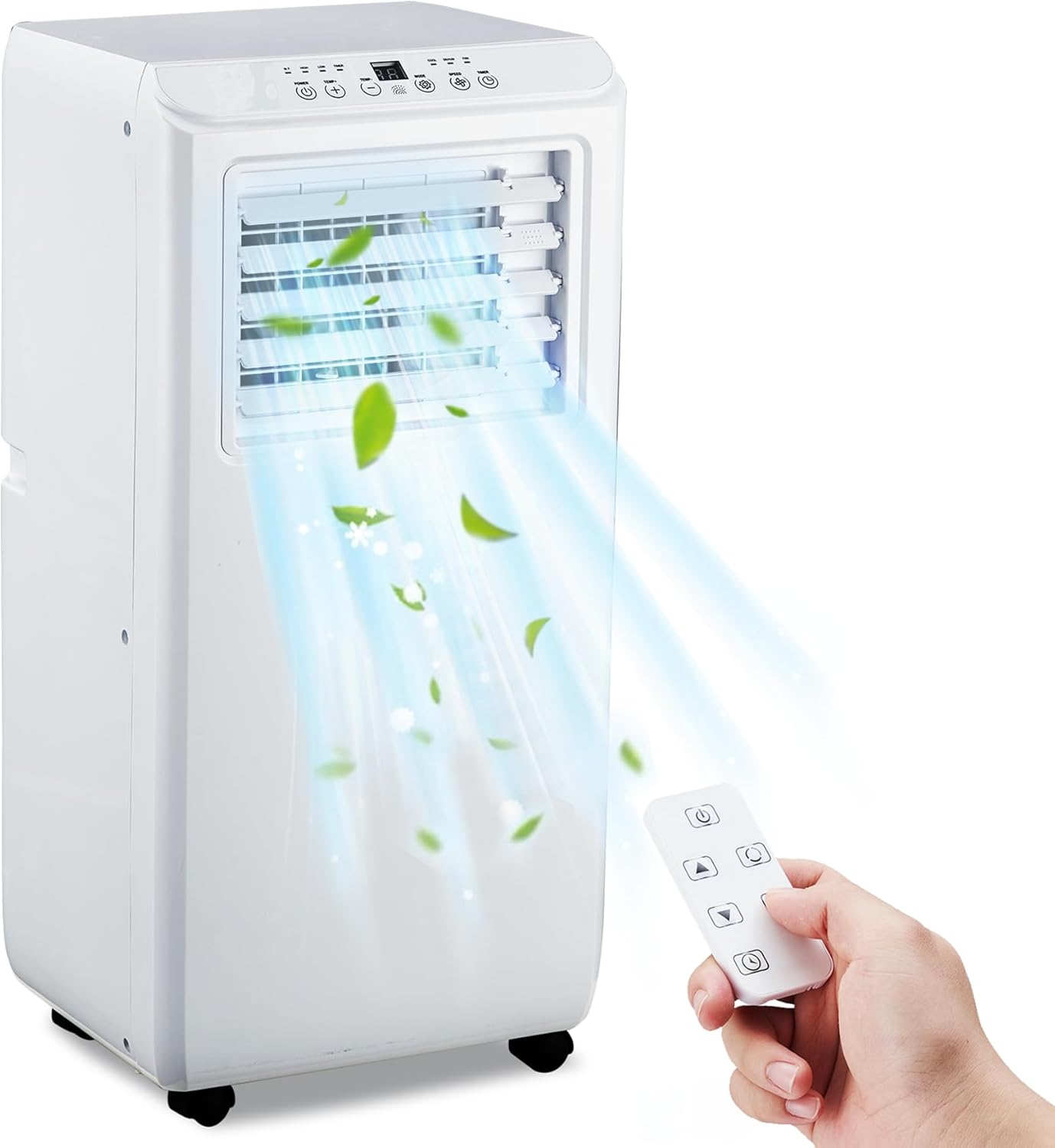 10000 BTU Portable Air Conditioner w/Remote Control Cools rooms up to 450 sq.ft, Quiet & Energy-Efficient AC, 24-Hour Timer, Window Kit, Indoor AC for Bedrooms, Small Spaces