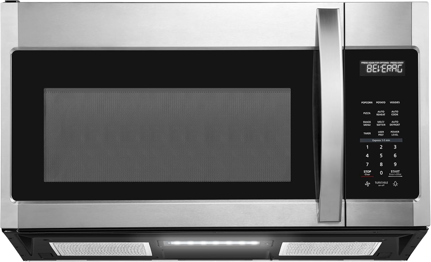 BLACK+DECKER EM044KB19 Over The Range Microwave Oven with One Touch, 1000 Watts, 400 CFM and Auto Cooking, OTR 1.9 Cu.ft