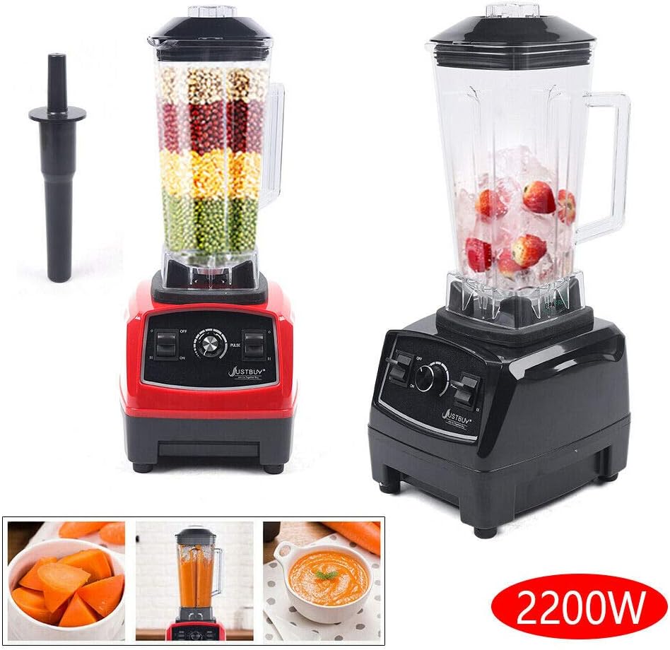 Commercial Grade Blender Mixer 2200W Smoothie Shake Blender Portable Food Blenders Juice Maker Extractor Countertop Blender Fruit Food Mixer Soy milk Juicer Processor (Black)