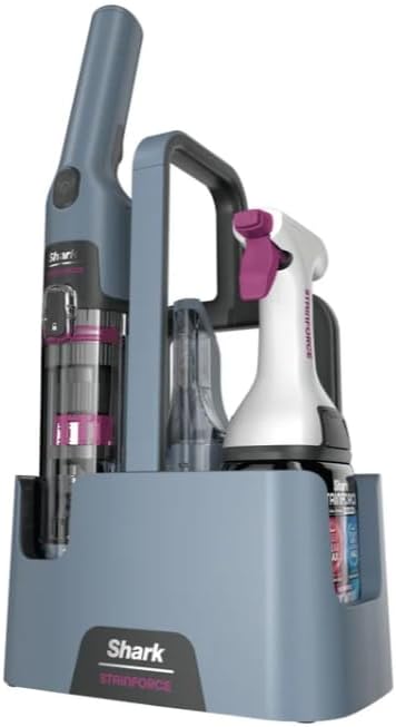 Sharks Cordless Portable Spot Cleaner, Handheld Vacuum for Stain and Odor Removal, Lightweight Bagless Design, 90W Power, Blue