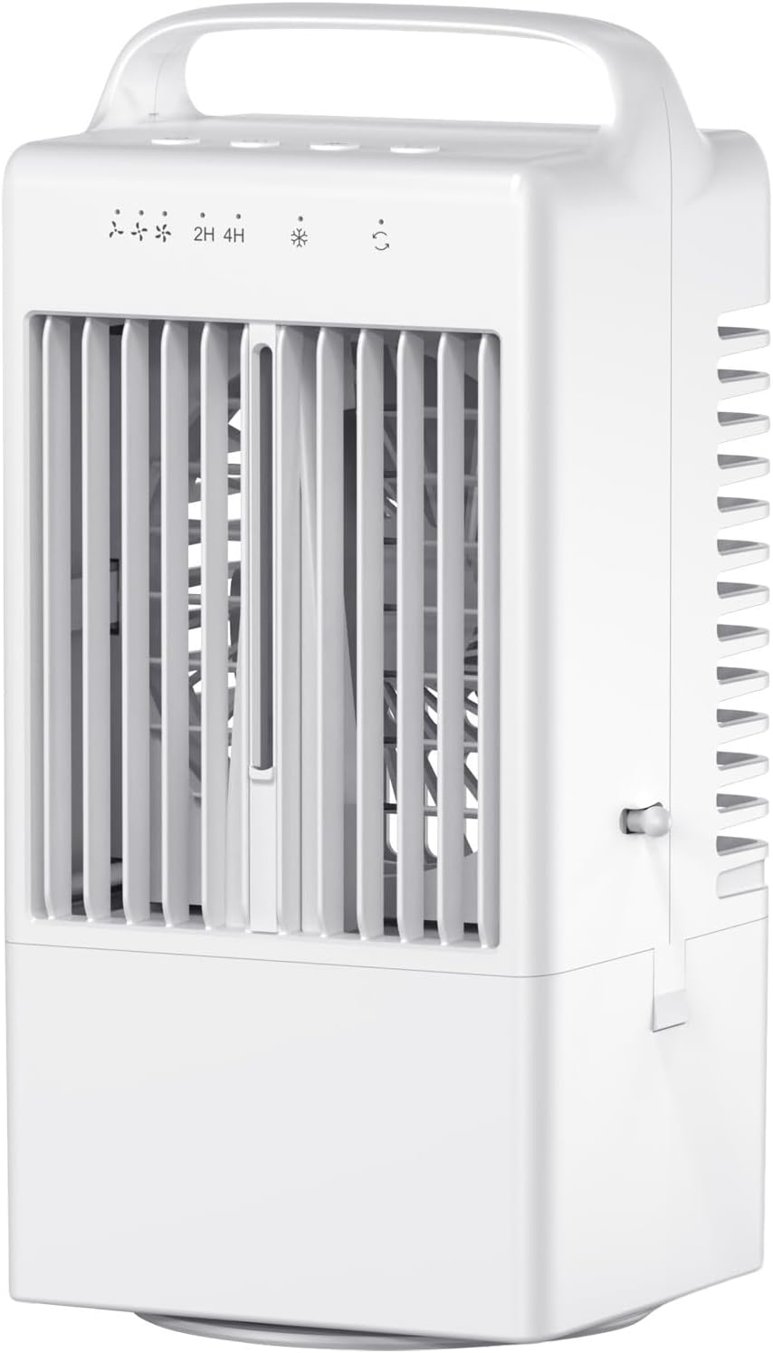 HELLORSO Portable Air Conditioners Oscillating Fan,Desk Mini Air Evaporative Cooler with Upgraded 3 Cool Mist&Speed and Timer, Small AC Desktop Personal Air Conditioner for Office Room (White-1pc)