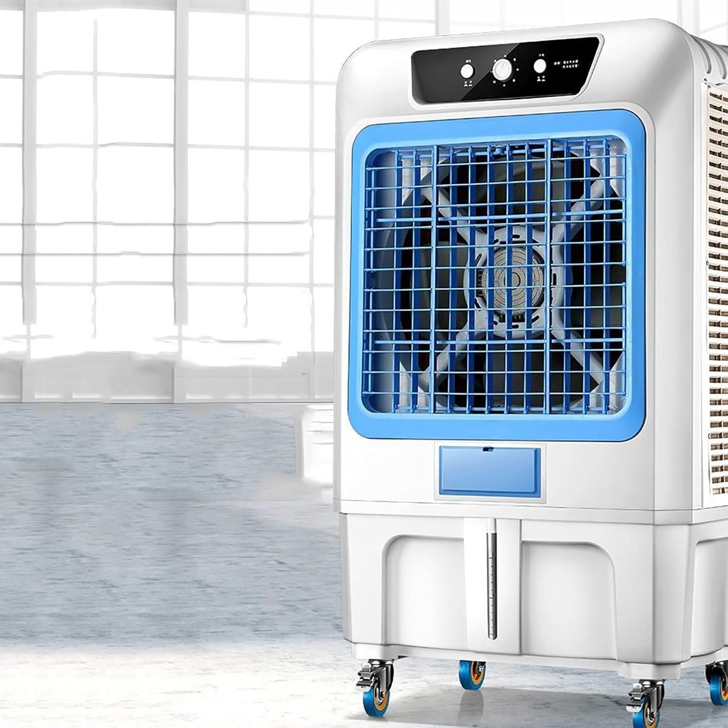 Portable Swamp Cooler Air Conditioner, 3 Modes, 3 Speeds, 6 Ice Packs, 12H Timer & Remote, Evaporative Cooling Fan for Room, Garage, Patio