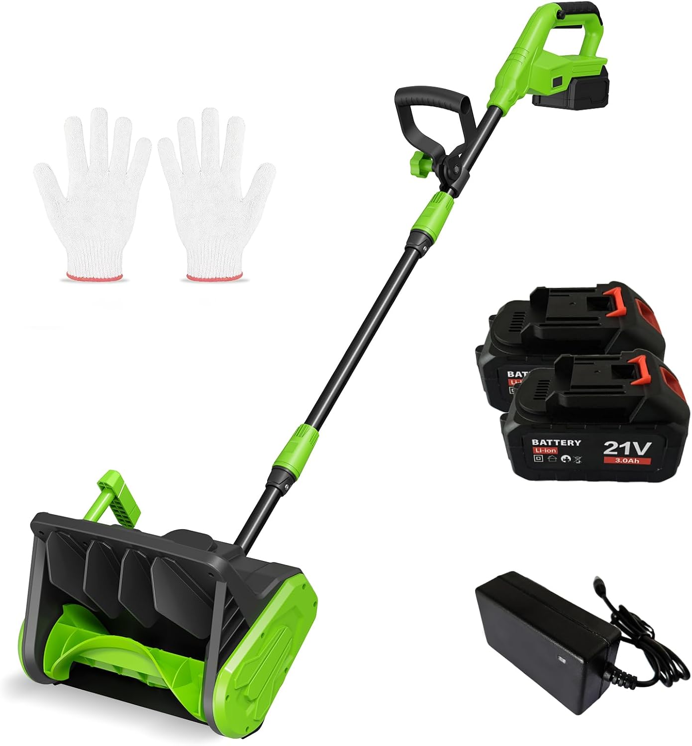 Brushless Cordless Snow Shovel, 13.5Inch Electric Snow Blower with 4.0 Ah Battery and Charger, Battery Powered Snow Removal with 25FT Throw Distance for Driveway,Steps, Patio, Sidewalk (2 Battery)