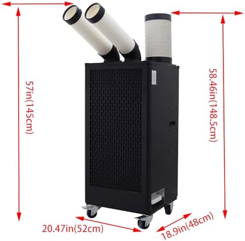 220V Commercial Industrial Air Conditioner Portable Industrial Spot Cooler 2100W Mobile Air Conditioner 780m³/h 15400BTU