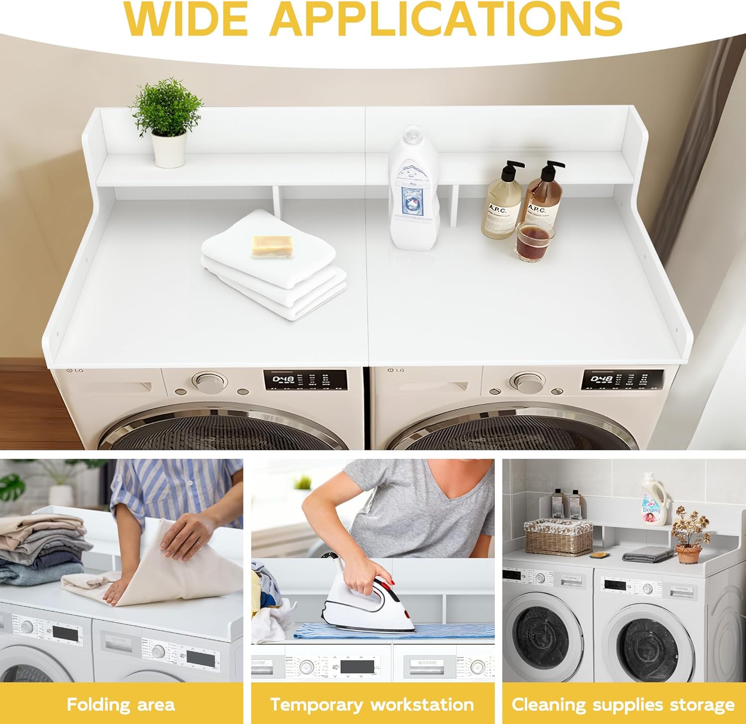 Two-Layer Foldable Washer Dryer Countertop, 27.5