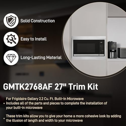GMTK2768AF Microwave Trim Kit in Stainless Steel Compatible with Frigidaire Gallery Built-in Microwave Model GMBS3068AF, 27 Inch Trim Kit Certified by UL & cUL for a Stylish Built-in Look