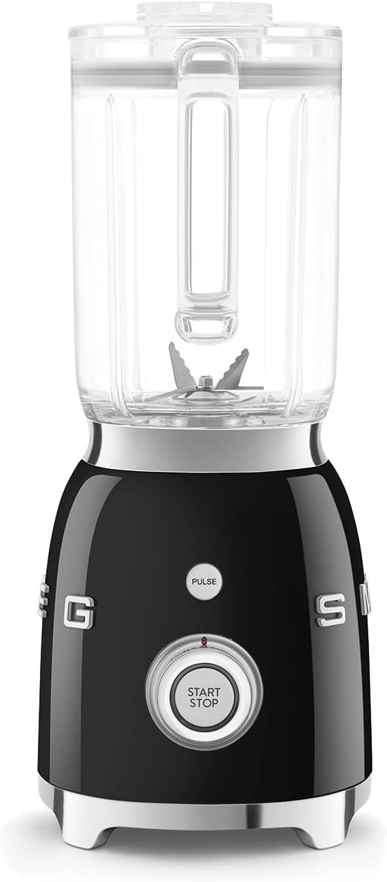 SMEG BLF03 Retro Style Blender – 600W Countertop Blender with 48 oz BPA-Free Jug, 3 Speeds + Pulse, Ice Crush & Smoothie Functions – 50s-Inspired Design-Black