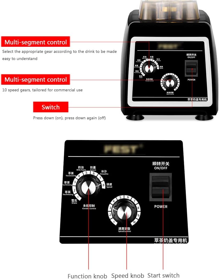 Milkshake Large Capacity Smoothie Maker, High Speed Countertop Blender with 1800 Watt Base, Built-in Pulse for Easy Self Cleaning