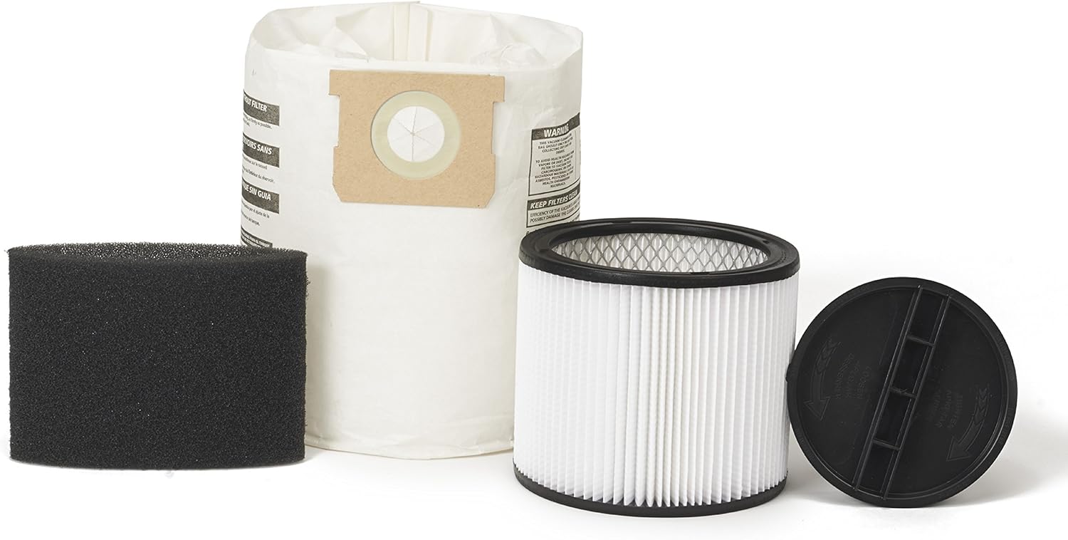 Shop-Vac 5989405 8 Gallon Wet/Dry Vacuum, 6.0 Peak HP, Stainless Steel, 12 Ft Hose, Ideal for Home & Commercial Use