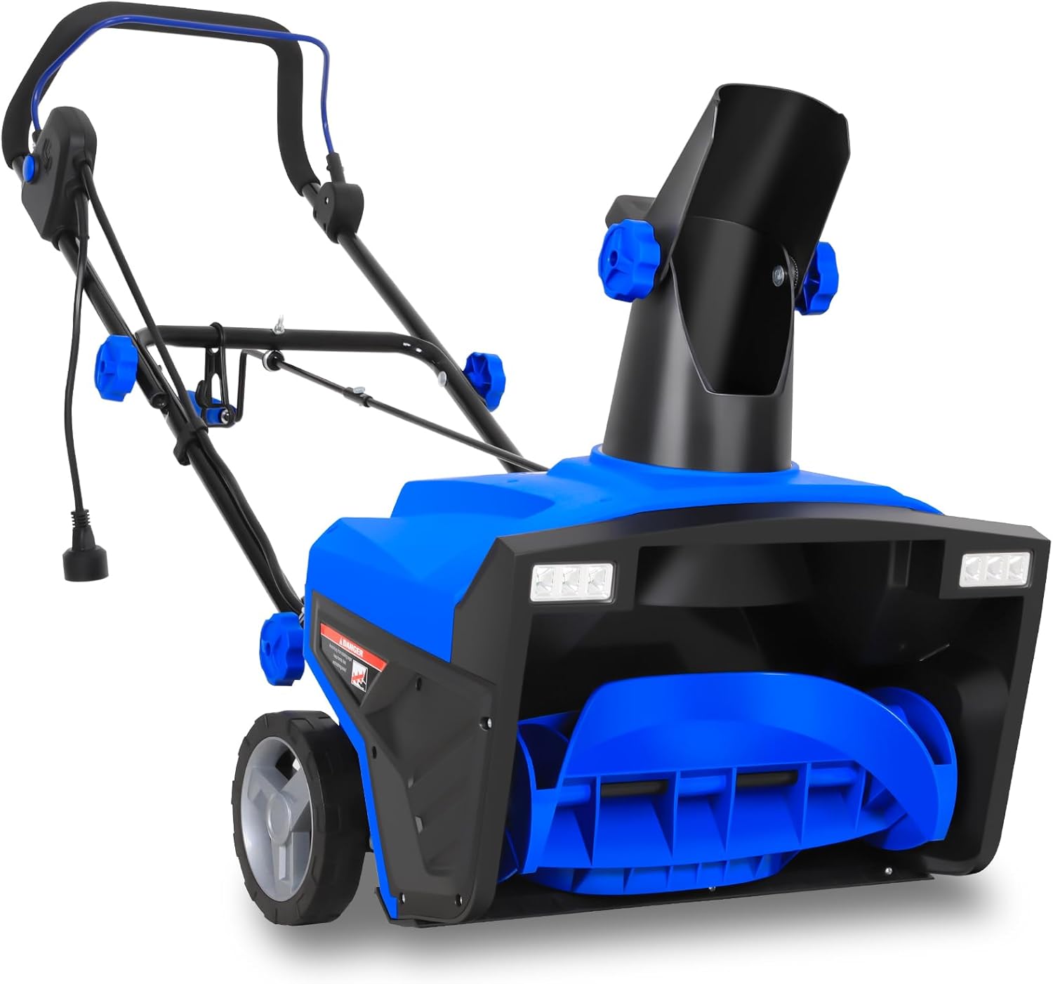 BILT HARD 20 Inch 15 Amp Snow Blower, Walk-Behind Corded Electric Snowblower with Dual LED Headlights and 180° Rotating Chute for Driveway, Walkway