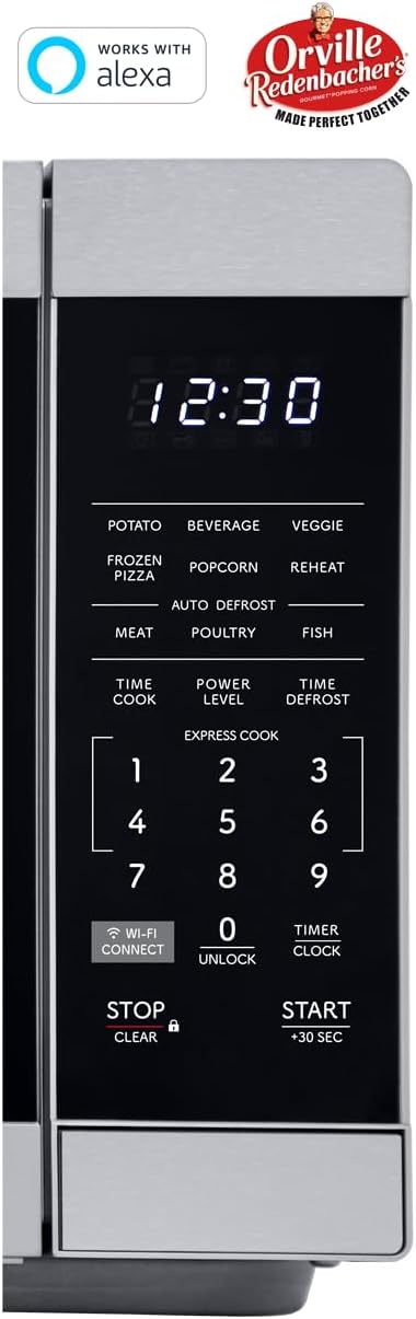 SHARP Countertop Microwave Oven Compatible with Alexa Orville Redenbacher's Certified with Removable 12.4