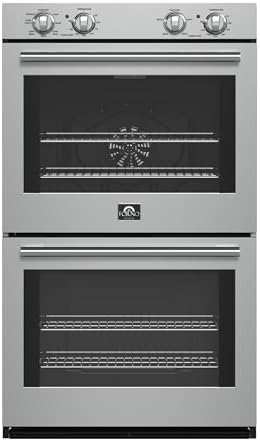 Forno Vomero 30-Inch Double Wall Oven – 10 Cu. Ft. Capacity, Stainless Steel, 7100W Convection, Mechanical Controls, Self-Cleaning Function