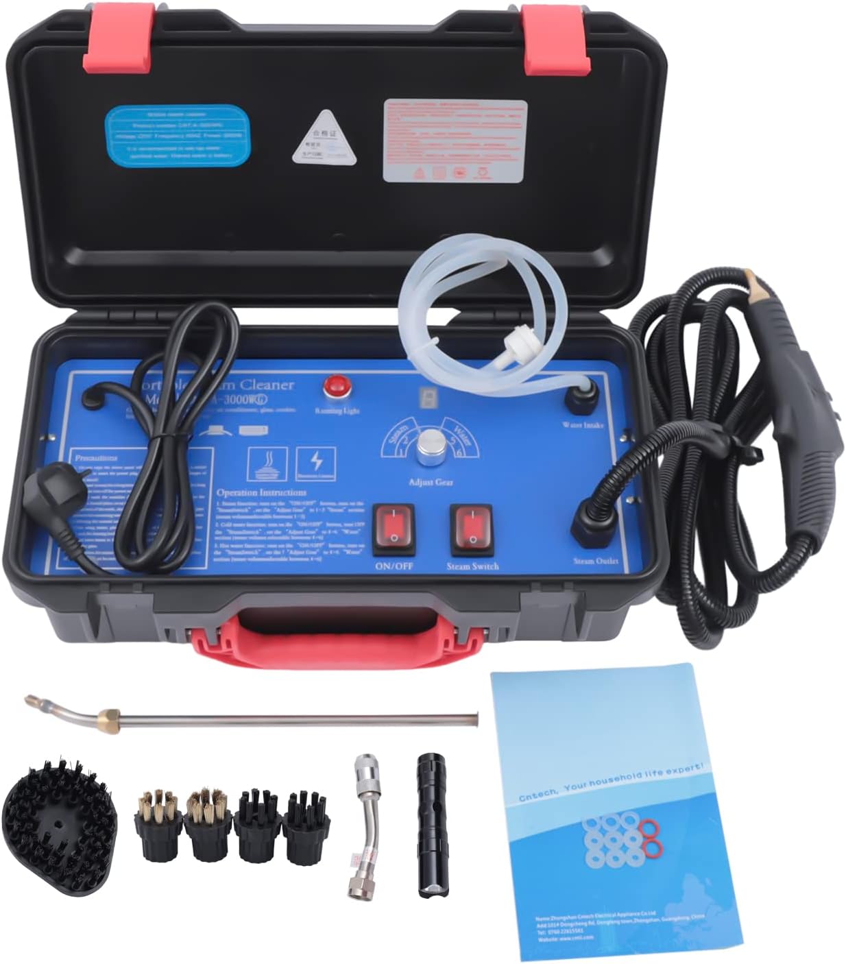 Handheld High Pressure Steam Cleaner 5 Bar High Temperature Pressurized Steam Cleaner Cleaning System Automatic Pump Steamer Washer for Home Kitchen Floor Car Auto Patio Use (1, Style 1)