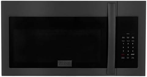 ZLINE Over the Range Convection Microwave Oven in Black Stainless Steel with Modern Handle and Sensor Cooking