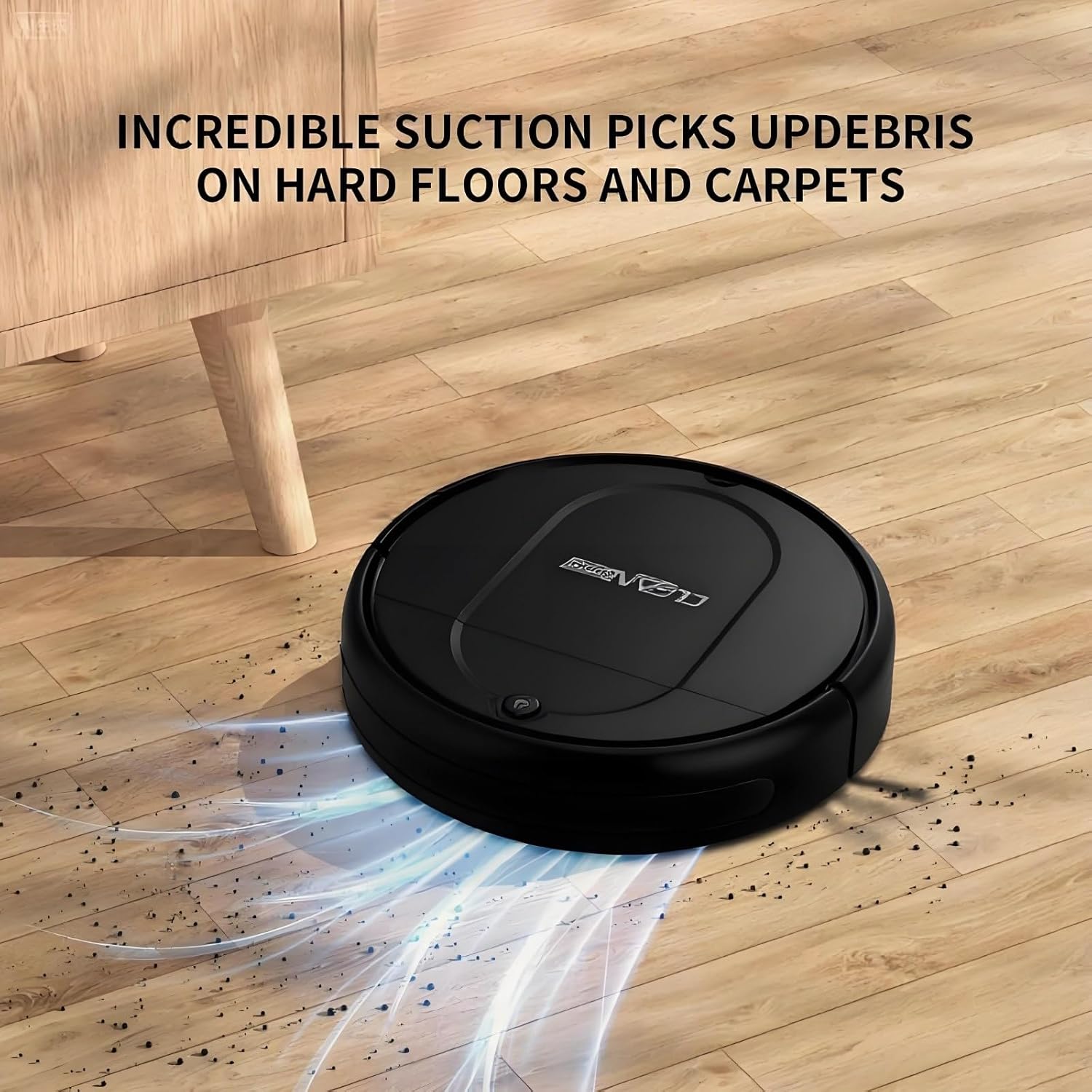 3-in-1 Robot Vacuum and Mop | 4500Pa Strong Suction, Anti-Tangle, 120 Mins Runtime, Ultra-Thin, Low Noise, Smart Navigation, Multiple Cleaning Modes, Ideal for Pet Hair and Hard Floors (Black)