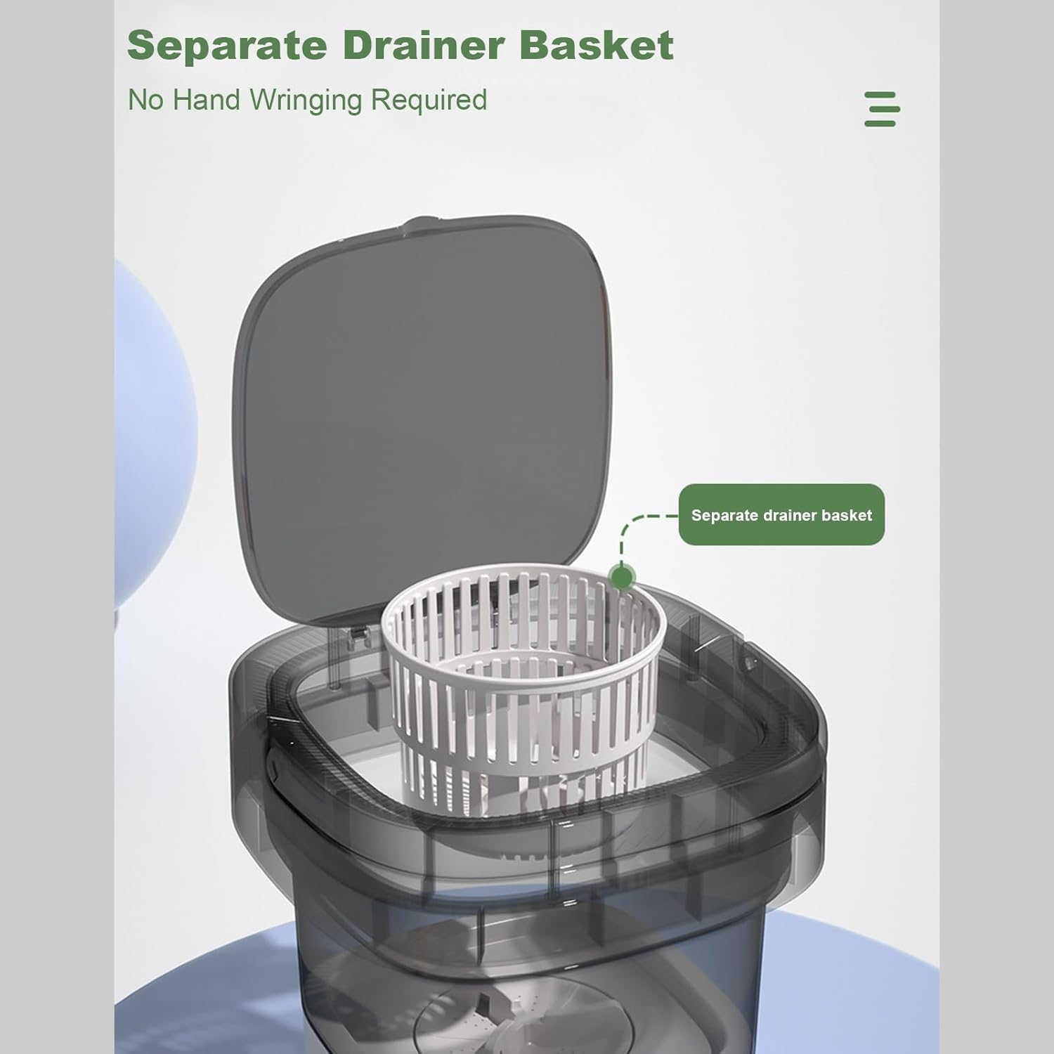 WHYATT Washing Machines,Portable Washing Machines,7.5L Large Capacity, Small Spaces, Lightweight and Easy to Carry